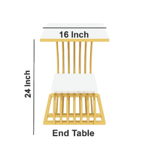 Modern Metal Side Table with Engineered Wood Top – Bedside, Living Room, Balcony, or Study Cabinet Table (Black/Gold) - Image 2