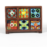 Multi-storage wooden cabinet with ceramic drawers for spices and jewelry