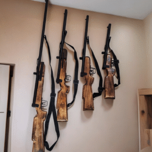 Wooden & Wrought Iron Wall Mounted Gun Showpiece – Antique Rifle Home Decore (Set Of 4) - Image 2